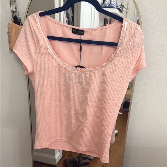 Pink Ribbed Women's Top - Picture 1 of 3